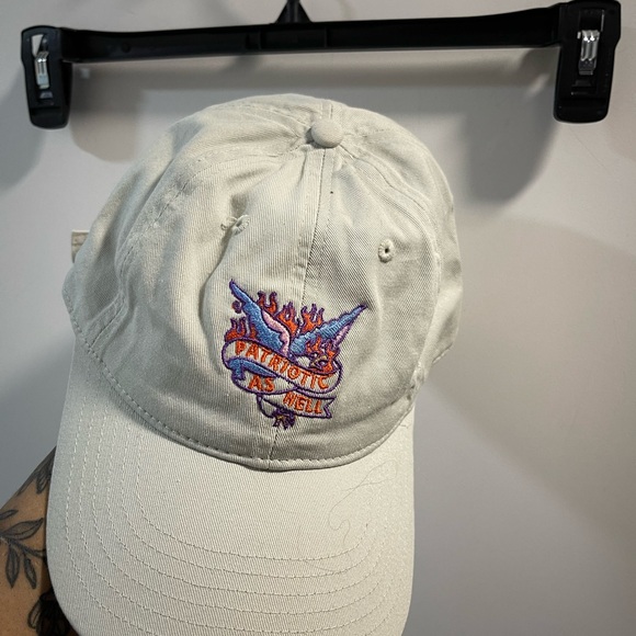 econscious Other - Cream Baseball Cap with Purple & Orange Embroidered Crest 💯Organic Cotton